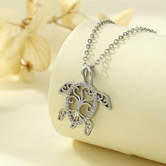 Полая necklaces Черепаха Морская Удача Долголетие Черепаха Кулон Ожерелье Сверкающий Стразы Ожерелье Украшение Подарок Ей Жене Подруге