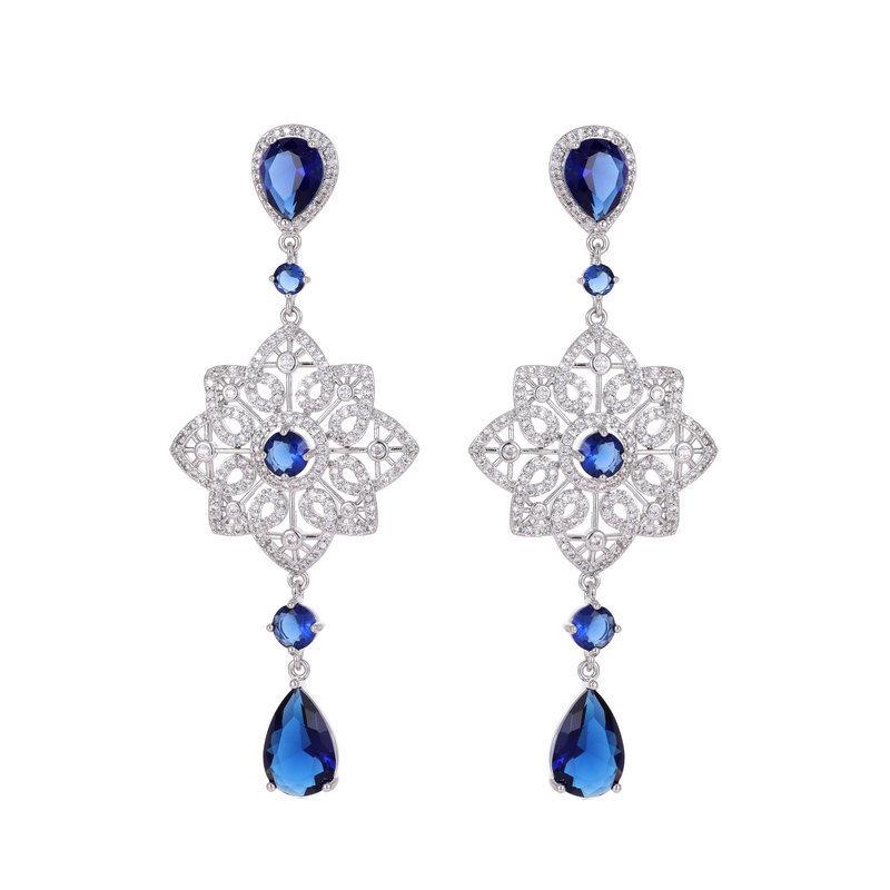 Легкие роскошные серьги высокого класса для свадебного банкетного платья с длинными ажурными серьгами в форме капель воды