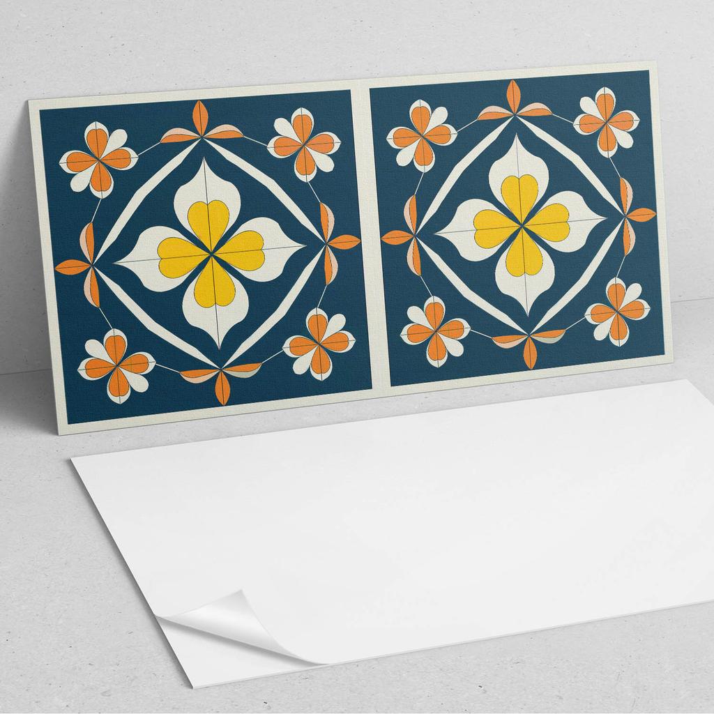 Winylowy Panel Samoprzylepny Do Dekoracji Ścian 100X50 Cm Kwiatowy Wzór Z Symetrią