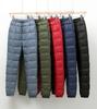 Winter Plus Size Women Men's Down Pants High Waist Warm Straight Female Casual Trousers