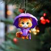 Umbrella Holding Cute Cat Pattern Acrylic Pendant For Car Accessories Decor