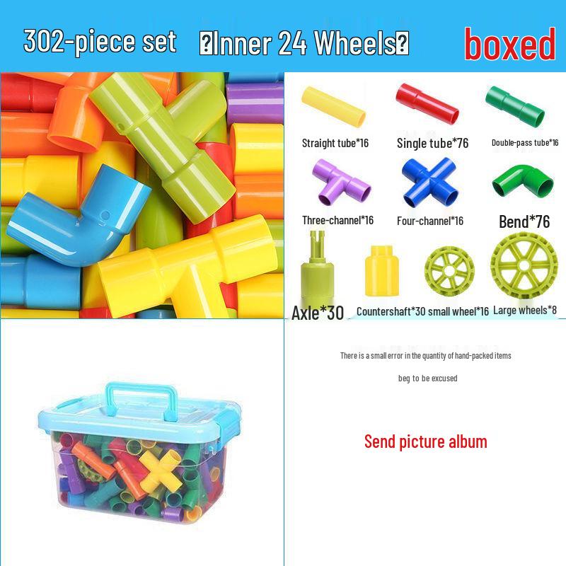 Kids' Plumbing Play Set: Interlocking Water Pipe Building Blocks for Toddlers