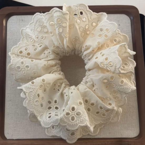 Женская повязка для волос с четырехслойной кружевной отделкой, большая однотонная повязка для волос во французском стиле, аксессуары для волос