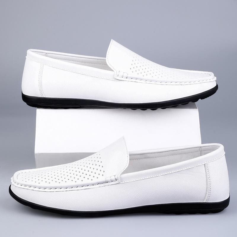 Летняя мода мужские кроссовки универсальная повседневная обувь уличные дышащие мужские кожаные туфли сетчатая поверхность повседневные мокасины