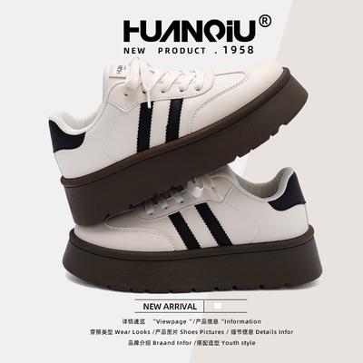 Глобальная толстая подошва обувь женская весна XF2413 новые вирусные тенденции студенческая обувь женская увеличивающая рост универсальная белая обувь