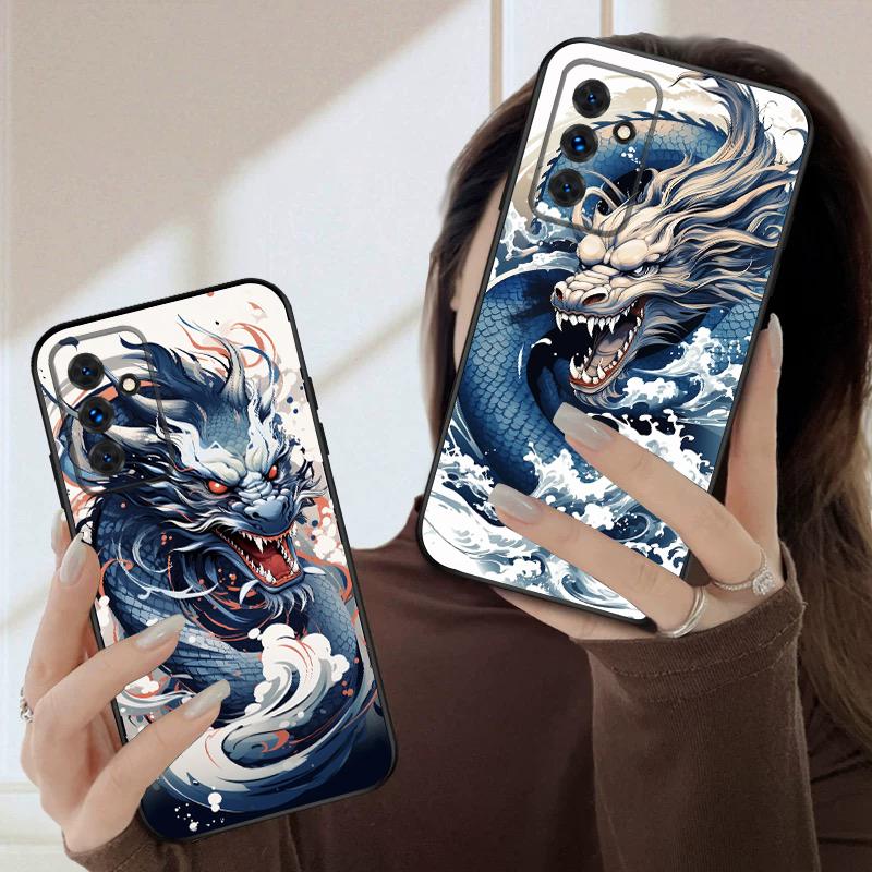 Sea White Dragon For Samsung S20FE S 21 22 23 FE 24 Plus 25 Ultra Galaxy M23 32 34 35 52 53 54 55 5G silicone soft phone case