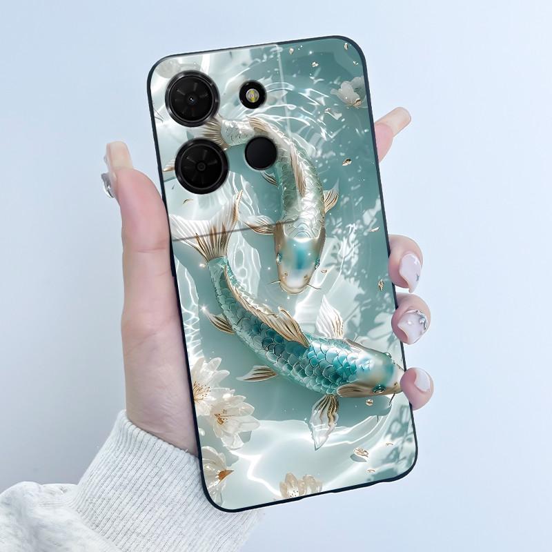 Для TCL 503 K33 T513Z K32 T513W Чехол Роскошный Милый Кролик Любовь Смешной Черный Матовый Мягкий Силиконовый Задний Чехол Ударопрочный Чехол для Телефона