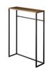 Yamazaki Tower Console Table, Black, W60 X D18.5 X H80.5cm, Slim, Easy-to-Stand, with Display Shelf and Hooks, Side Table, 5165