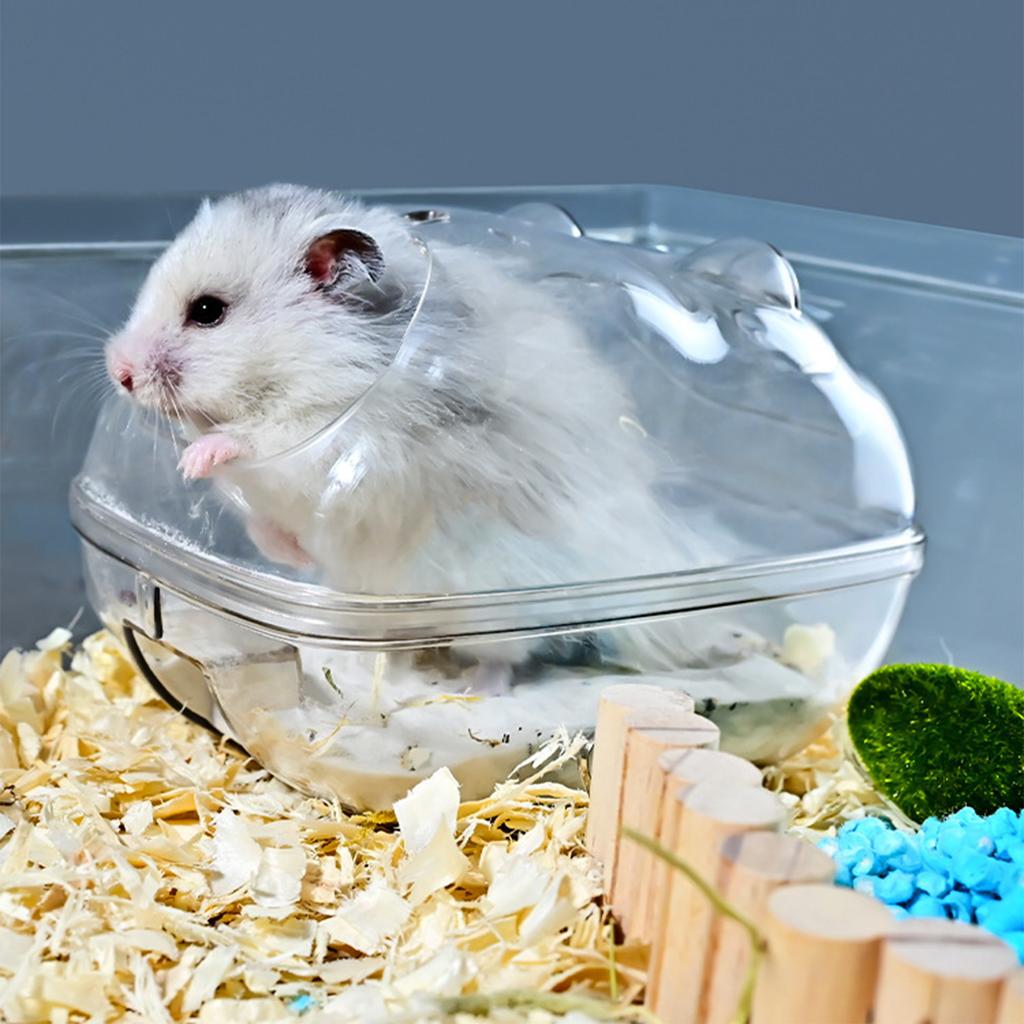 1pcs Hamster Transparent Bathroom Small Pet Sand Bath Cage Large Capacity Prevent Splash Bathing Shower Room Accessories