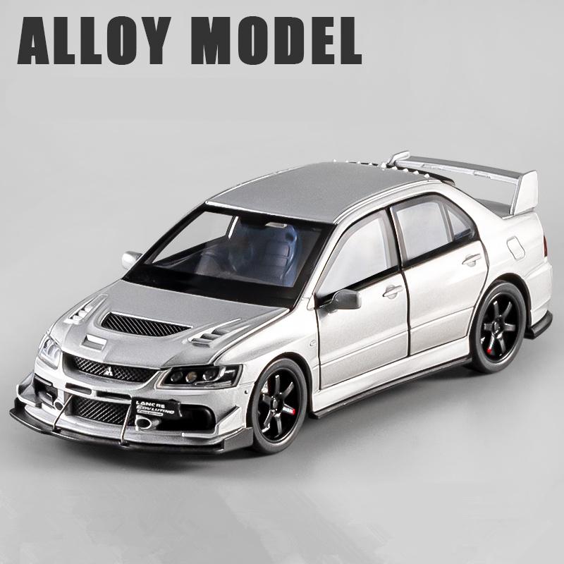 1:32 Mitsubishi Lancer Evolution EVO IX 9 Сплав Спортивный Автомобиль Модель Литье под Давлением Металл Гонки Транспортные Средства Модель Автомобиля Звук Свет Детские Подарки