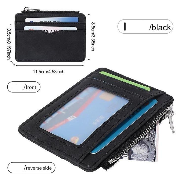 Маленький Мини Дорожный Кошелек-Держатель для Кредитных Карт из ПУ Кожи с Окошком для ID, Чехол-Обложка для Визиток для Мужчин и Женщин