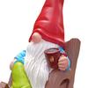 Garden Gnome Figurine Resin Drinking Coffee Gnome Sculpture Outdoor Gnome Statue for Indoor Terrace Garden Decoration