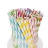Pack of 100 Striped Paper Straws, Disposable, Cute, Colorful Paper Straws, Long Straws, Hygienic, Long-Lasting, Perfect for Juice, Cocktails, Smoothie