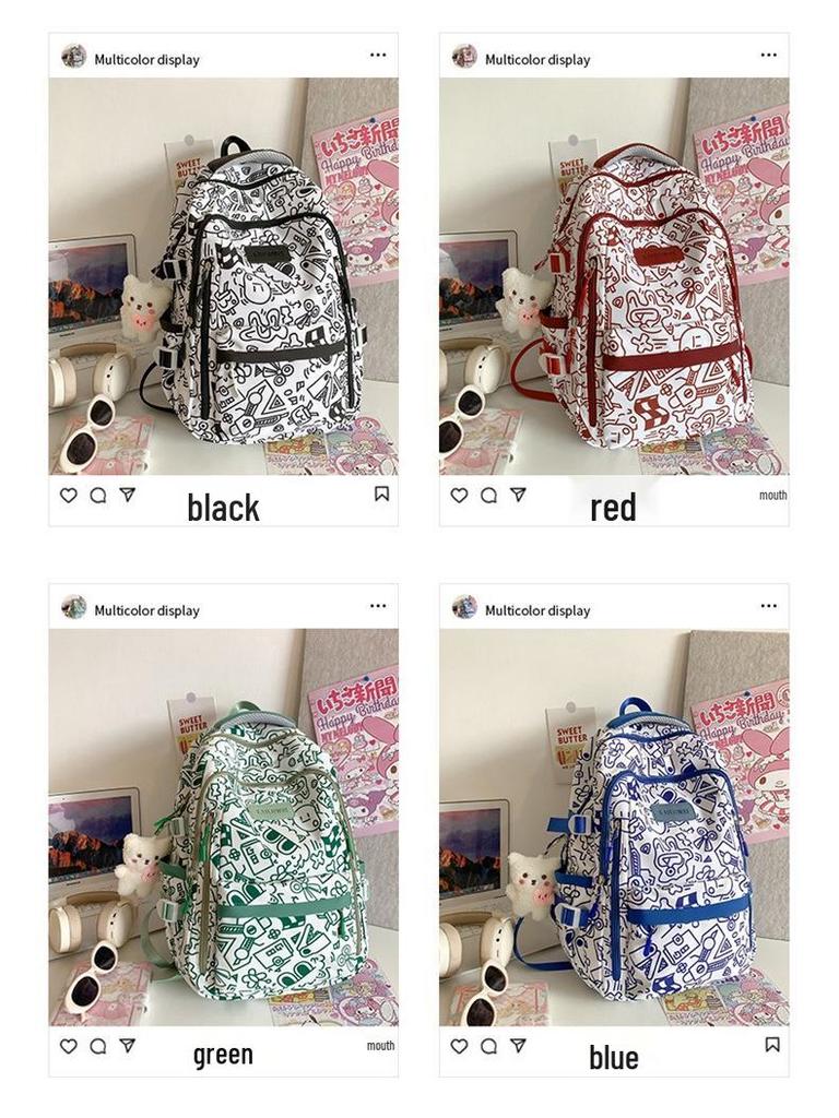 2024 Korean-Style Large Capacity Backpack for Junior High Students: Fashionable, Casual, Versatile Campus Gear