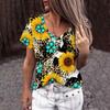 Летняя женская футболка с короткими рукавами и подсолнухом, модная женская одежда в стиле Харадзюку, уличная футболка Y2k для дам, топ