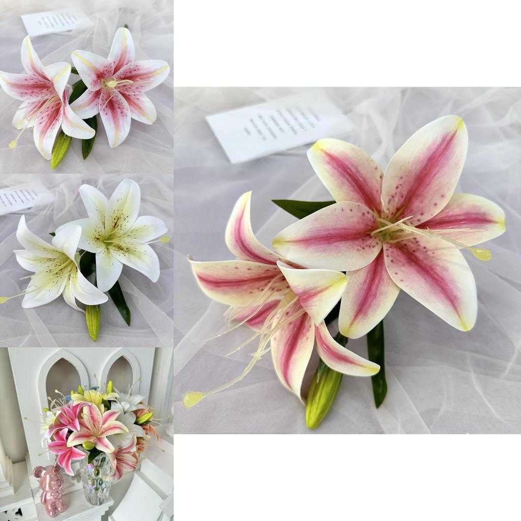 Luxury Lily 3d Printed Fake Flowers For Wedding Celebrations And Studio Use