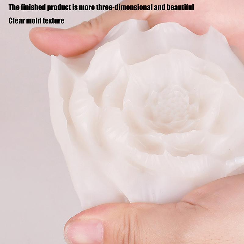 3D Lotus Silicone Molds For Diy Flowers Fondant Cupcake Chocolate Candy Ice Cream Sugar Desserts Candle Soap Plaster Resin Mold