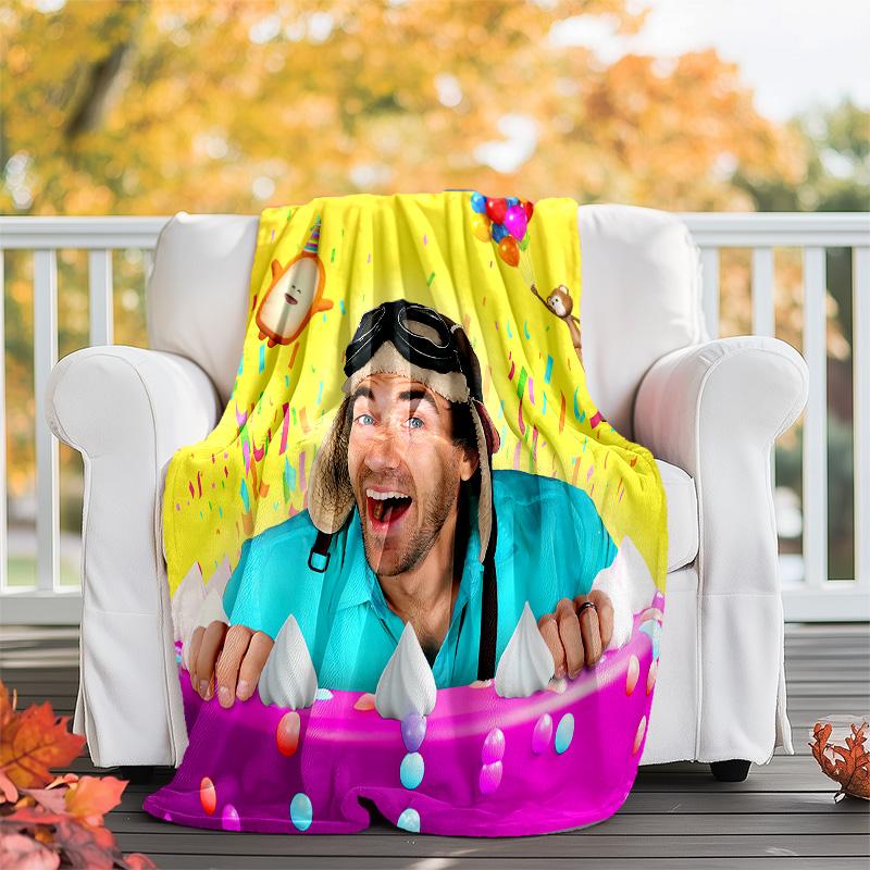 Danny Go printed throw blanket—lightweight,soft,warm;versatile blanket for all seasons—perfect as &air-conditioning throw,nap blanket