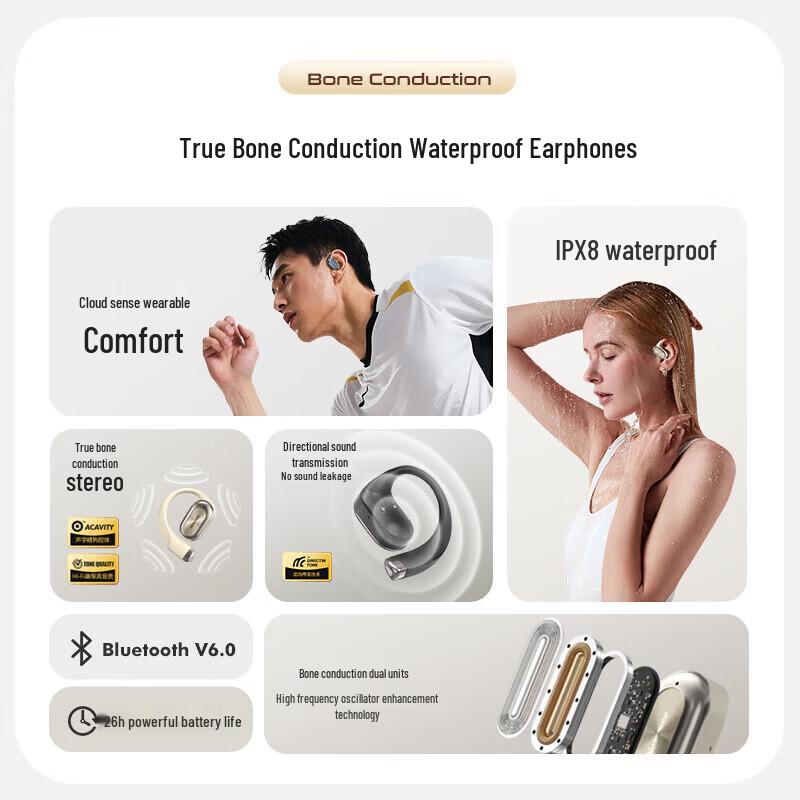 Спортивная Bluetooth-гарнитура Newmine LY71 с костной проводимостью и креплением за ухо