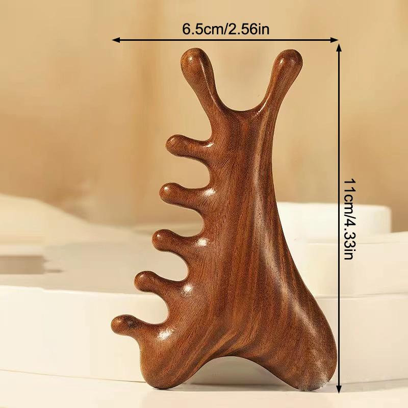 Многофункциональная деревянная массажная расческа для головы Meridian Health, сандаловое дерево, большой широкий зуб, точечная расческа Guasha