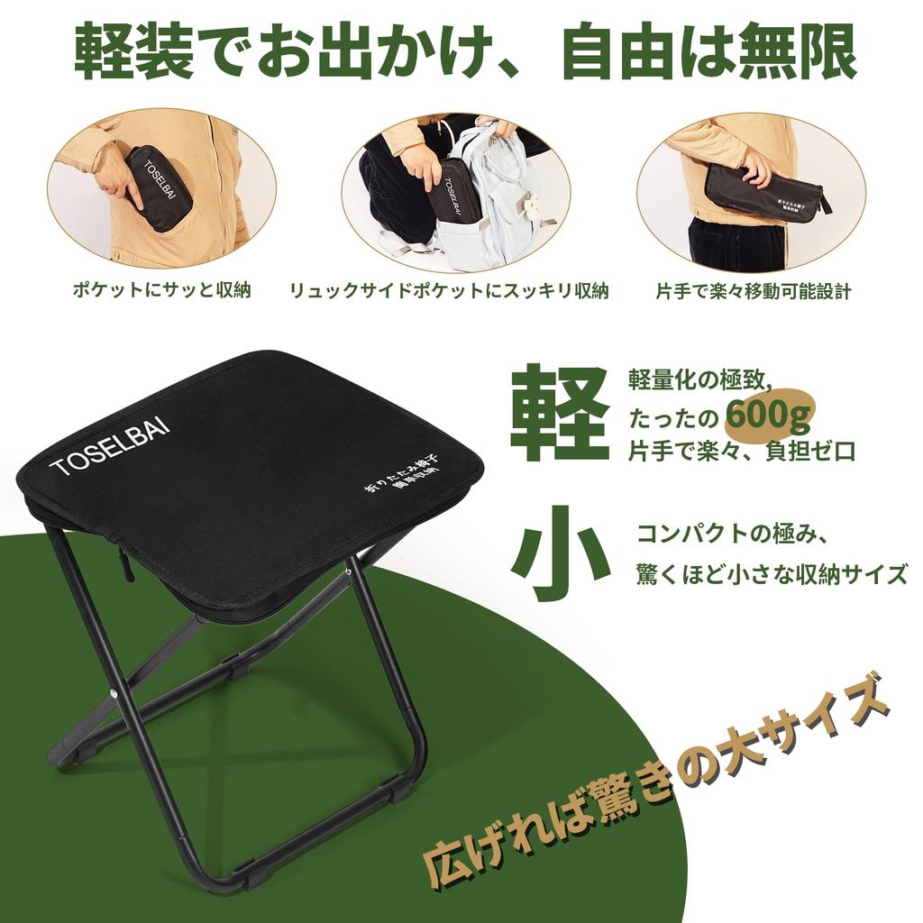 Folding Carbon Steel Alloy 600D Oxford No Installation Folding Chair Chair, 6-ply Material, Strength, Folding, Lightweight, Fabric, Required, (Black