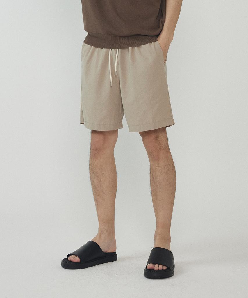 ANALOG MOOD Linen Shorts (Dark Beige)