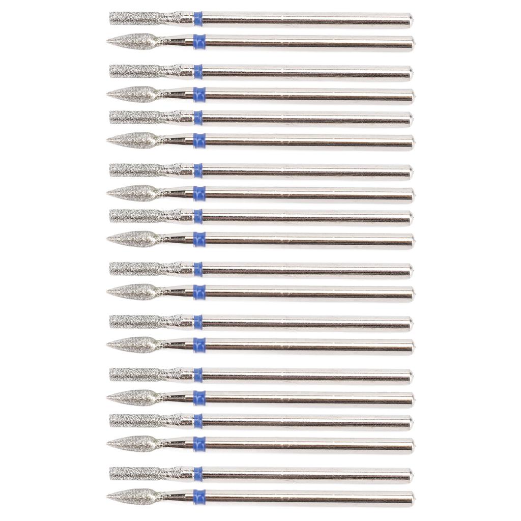 20pcs Nail Drill Bits Nail Stainless Steel Drill Bits Professional Nail Grinding Head for Electric G