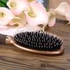 Щетка для волос из кабаньей щетины, антистатическая расческа для луж, нейлоновый массажный инструмент для ухода за волосами, нескользящая ручка