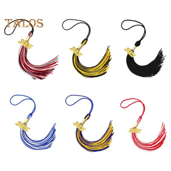 Кисточка для выпускного с подвеской 2025 года, в наличии разные цвета, стиль цветных блоков, длина 40 см, кисточка для рожка на выпускной для школьного сезона