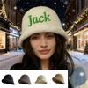 Custom Embroidered Name Wool Knitted Rolled-edge Bucket Hat For Women, Winter Warm Fisherman Hat, Large Head Circumference Wool Basin Hat