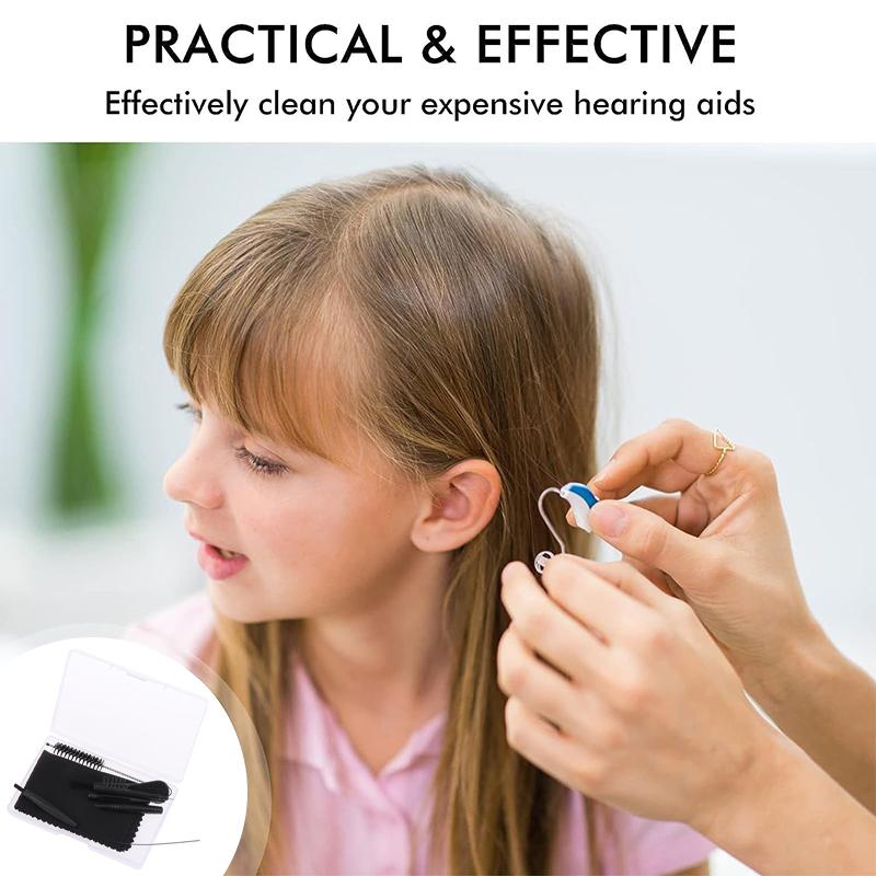 7 шт./компл. наборы для чистки слуховых аппаратов, инструмент для чистки слуховых аппаратов, щетки для чистки, сухая салфетка, антистатическая салфетка, пылезащитная прозрачная коробка