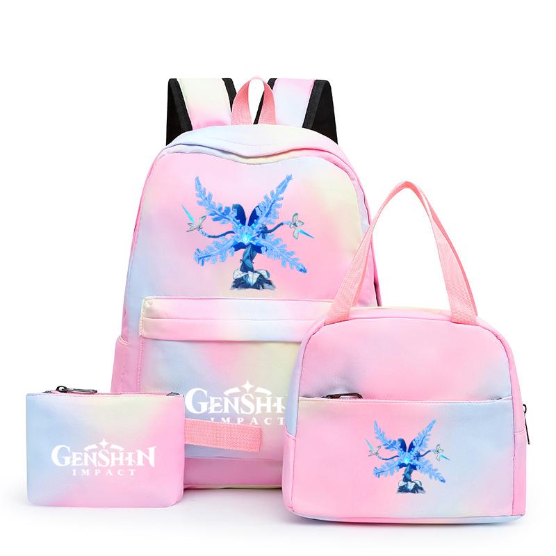 3Pcs/set Anime Girl Backpack Set School Students Kawaii Back To School Backpack Boy Children Lunch Bags Pencil Box