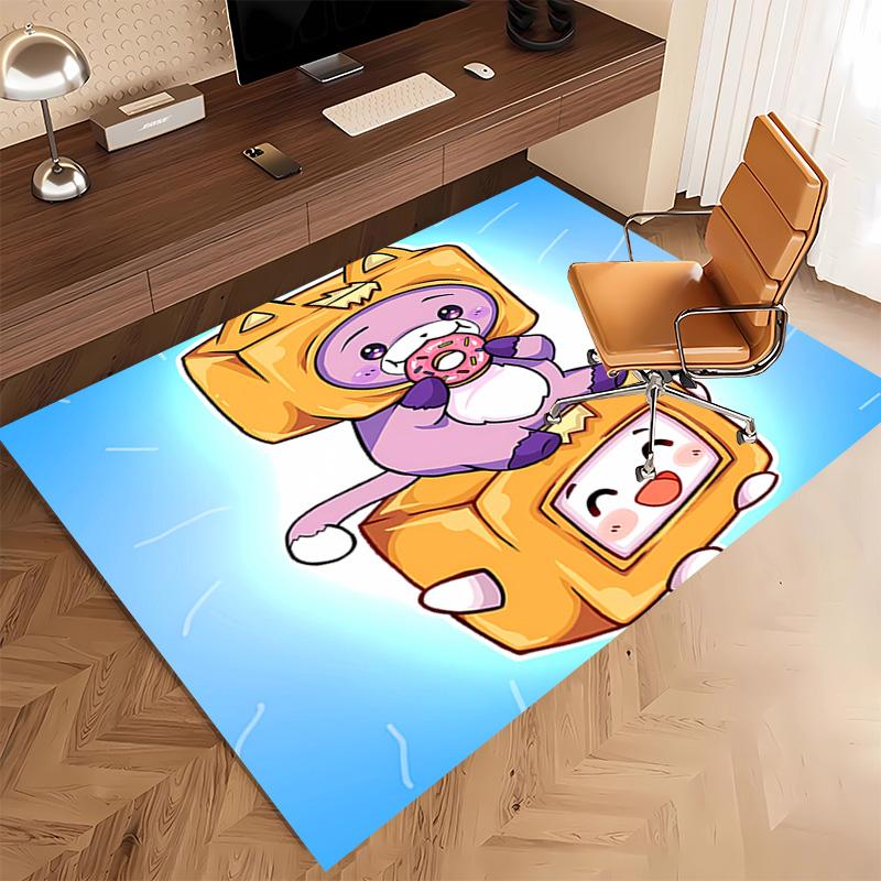 1pc Lankybox Foxy and Rocky2 Print Area Rug - Soft, Washable Non-Slip Indoor Mat, Living Room, Home Office Decorative Rug,Office Decorative
