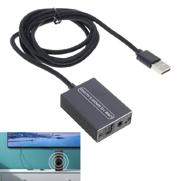 USB Аудио Адаптер для Телевизора Ноутбука к Оптическому Spdif и 3.5мм Аудио Подключению
