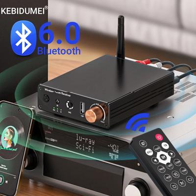 Bluetooth 6.0 Аудиоприемник 3,5 мм AUX RCA Стерео Беспроводной Адаптер 6,5 мм Караоке USB U-диск HIFI Музыка без потерь Для Автомобильного Динамика