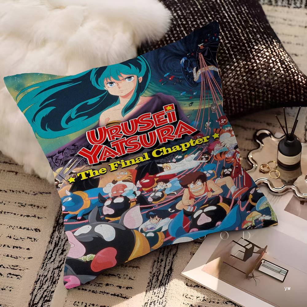 Urusei Yatsura Personalized Pillow Cover Kids Bedroom Wild Party Decor Pillowcase kid Birthday shower Gift
