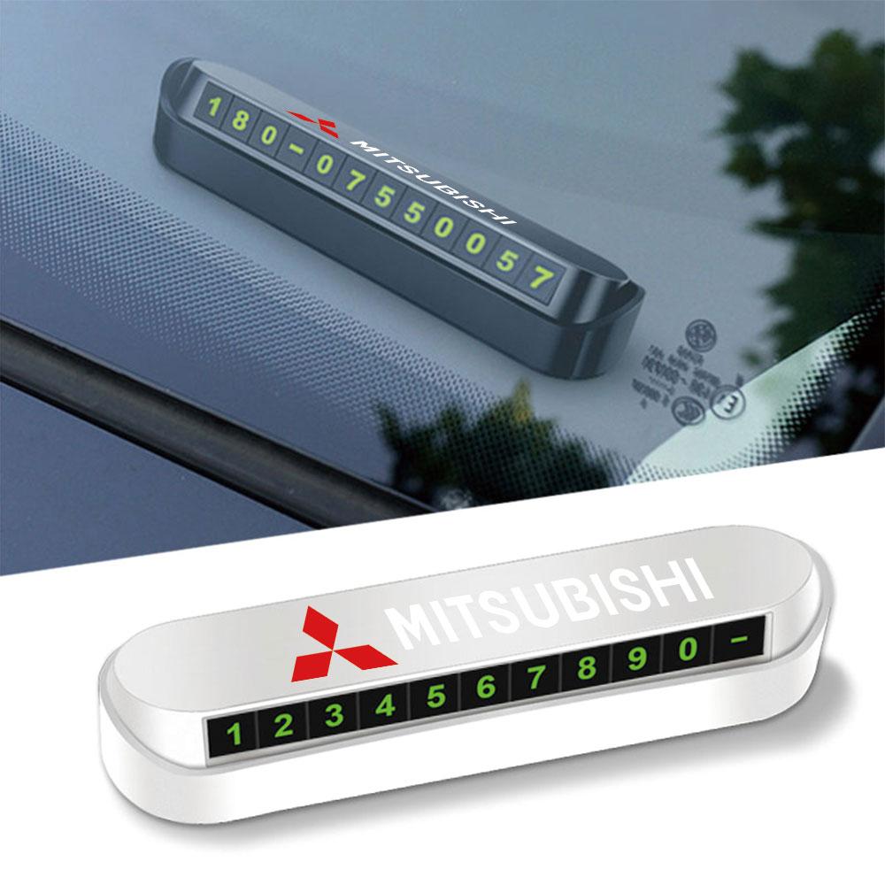 Car Multipurpose Temporary Parking Card Phone Number Plate Accessories For Mitsubishi 9 Ralliart X EX L200 Colt Outlander Pajero
