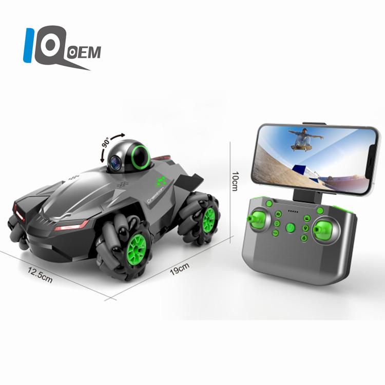IQ0EM 2.4g Remote Control Hd Camera Stunt Car Real Time Video Side Drift With App Control Toy For Boys Kids
