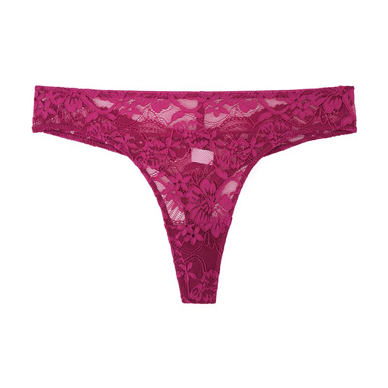 Plus Size Seamless Lace Thong: Comfortable, High Elasticity, Mid-High Waist, All-Cotton