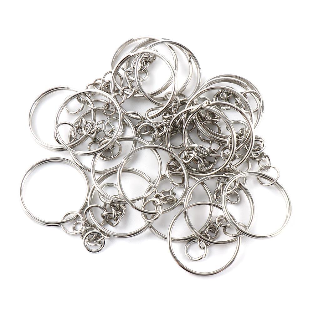 Jewelry DIY Blank Split Metal Keyfob Key Ring Keychain Pendant Holder