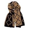 Yousheng Women Scarf Rhombus Pattern Knitted Scarf Double-Sided Warm Lightweight Winter Neck Warmer Outdoor Cycling Scarf