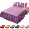 1pc Lace Ruffled Solid Color Bed Skirt Bedroom Beds Cover Bed Skirt Non-slip Mattress Cover Bedsheet/ Bedspread