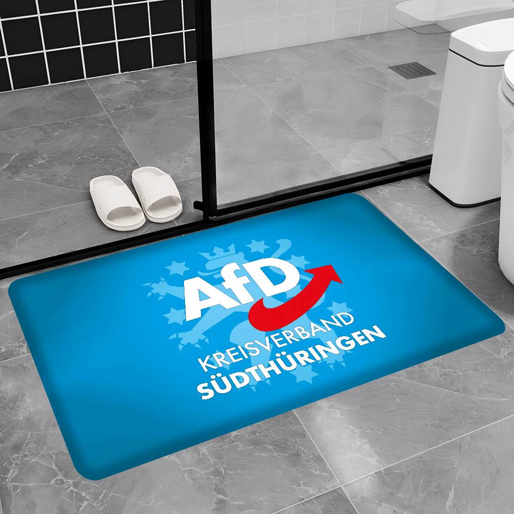 Политический логотип AfD Коврики для комнаты Противоскользящие Впитывающие воду Длинная полоса Подушка Коврик для спальни Бытовые ковры