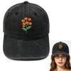 New Orange Flower Embroidered Baseball Cap Washed Retro Simple Men's and Women's Casual Outdoor Sun Hat