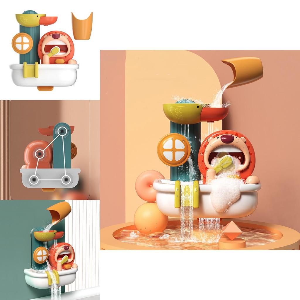 Лев Спиннер с пузырями на присоске Игрушка для купания малыша Водный спрей Детская игра для душа