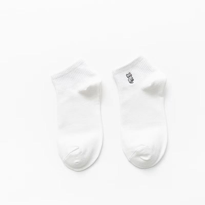 10 пар женских хлопковых носков с вышивкой животных, милые мультяшные узоры, мягкие, удобные, влагоотводящие, дышащие, повседневные носки