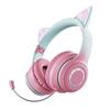 Bluetooth Cat Ear Headphones Cat Ear Headset Headphones Wireless Headphones with LED Glitter Rainbow Color Conversion Bluetooth Wireless with