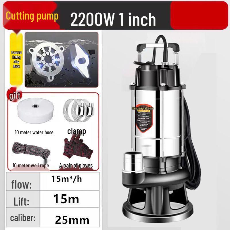 220V Household Sewage & Sludge Pump for Septic Tank and Drainage
