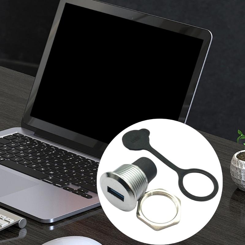 USB3.0 Женский на Женский Круглый Разъем для Панельного Крепления Водонепроницаемая Пылезащитная Крышка Разъем Высокоскоростная Передача Данных
