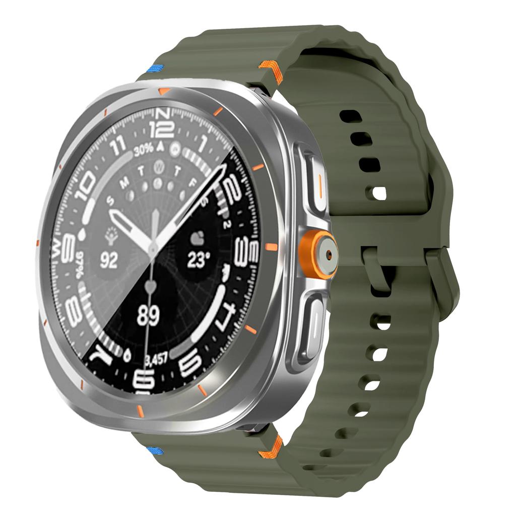 Ремешок+Переход на Ультра Чехол для Samsung Galaxy Watch 7 6 40 44мм Обновление до Galaxy Watch Ultra 47 Защитное стекло для экрана